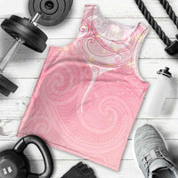 Breast Cancer Awareness Maori Aotearoa Men Tank Top Manta Ray - Pink Glaze - Polynesian Pride