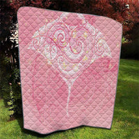 Breast Cancer Awareness Maori Aotearoa Quilt Manta Ray - Pink Glaze - Polynesian Pride