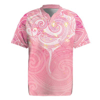 Breast Cancer Awareness Maori Aotearoa Rugby Jersey Manta Ray - Pink Glaze - Polynesian Pride