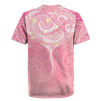 Breast Cancer Awareness Maori Aotearoa Rugby Jersey Manta Ray - Pink Glaze LT7 - Polynesian Pride