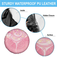 Breast Cancer Awareness Maori Aotearoa Spare Tire Cover Manta Ray - Pink Glaze - Polynesian Pride