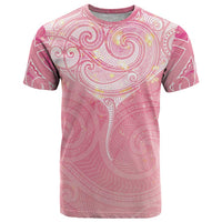 Breast Cancer Awareness Maori Aotearoa T Shirt Manta Ray - Pink Glaze LT7 Pink - Polynesian Pride