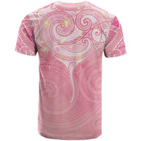 Breast Cancer Awareness Maori Aotearoa T Shirt Manta Ray - Pink Glaze - Polynesian Pride