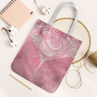 Breast Cancer Awareness Maori Aotearoa Tote Bag Manta Ray - Pink Glaze - Polynesian Pride