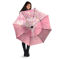 Breast Cancer Awareness Maori Aotearoa Umbrella Manta Ray - Pink Glaze - Polynesian Pride