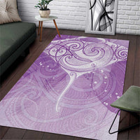Epilepsy Awareness Maori Aotearoa Area Rug Manta Ray - Purple Glaze - Polynesian Pride