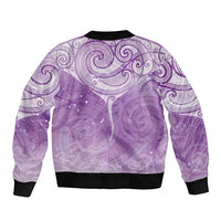 Epilepsy Awareness Maori Aotearoa Bomber Jacket Manta Ray - Purple Glaze - Polynesian Pride