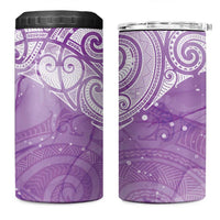 Epilepsy Awareness Maori Aotearoa 4 in 1 Can Cooler Tumbler Manta Ray - Purple Glaze - Polynesian Pride