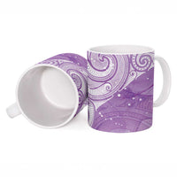 Epilepsy Awareness Maori Aotearoa Ceramic Mug Manta Ray - Purple Glaze - Polynesian Pride