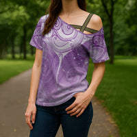 Epilepsy Awareness Maori Aotearoa Cross Shoulder Shirt Manta Ray - Purple Glaze LT7 - Polynesian Pride
