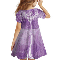 Epilepsy Awareness Maori Aotearoa Family Matching Long Sleeve Bodycon Dress and Hawaiian Shirt Manta Ray - Purple Glaze - Polynesian Pride