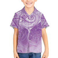 Epilepsy Awareness Maori Aotearoa Family Matching Puletasi and Hawaiian Shirt Manta Ray - Purple Glaze - Polynesian Pride