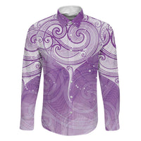 Epilepsy Awareness Maori Aotearoa Family Matching Tank Maxi Dress and Hawaiian Shirt Manta Ray - Purple Glaze - Polynesian Pride