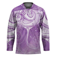 Epilepsy Awareness Maori Aotearoa Hockey Jersey Manta Ray - Purple Glaze LT7 Unisex Purple - Polynesian Pride