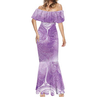 Epilepsy Awareness Maori Aotearoa Mermaid Dress Manta Ray - Purple Glaze - Polynesian Pride