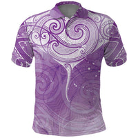 Epilepsy Awareness Maori Aotearoa Polo Shirt Manta Ray - Purple Glaze LT7 Purple - Polynesian Pride