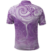 Epilepsy Awareness Maori Aotearoa Polo Shirt Manta Ray - Purple Glaze LT7 - Polynesian Pride