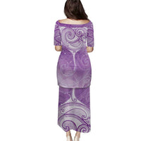 Epilepsy Awareness Maori Aotearoa Puletasi Manta Ray - Purple Glaze LT7 - Polynesian Pride