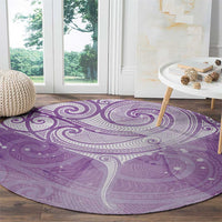 Epilepsy Awareness Maori Aotearoa Round Carpet Manta Ray - Purple Glaze - Polynesian Pride