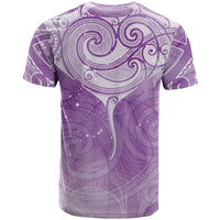 Epilepsy Awareness Maori Aotearoa T Shirt Manta Ray - Purple Glaze - Polynesian Pride
