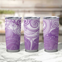 Epilepsy Awareness Maori Aotearoa Tumbler Cup Manta Ray - Purple Glaze - Polynesian Pride