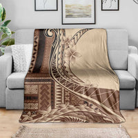Samoa Siapo Mamanu Blanket Plumeria Mocha Motifs LT7 - Polynesian Pride