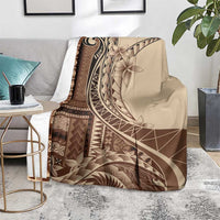 Samoa Siapo Mamanu Blanket Plumeria Mocha Motifs LT7 - Polynesian Pride
