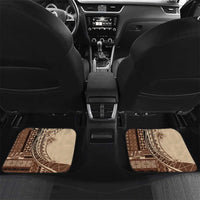 Samoa Siapo Mamanu Car Mats Plumeria Mocha Motifs LT7 Set 2pcs - Back Mocha - Polynesian Pride