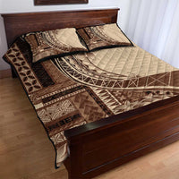 Samoa Siapo Mamanu Quilt Bed Set Plumeria Mocha Motifs LT7 - Polynesian Pride