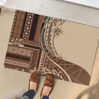 Samoa Siapo Mamanu Rubber Doormat Plumeria Mocha Motifs LT7 - Polynesian Pride