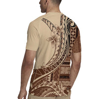 Samoa Siapo Mamanu Rugby Jersey Plumeria Mocha Motifs