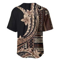 Samoa Siapo Mamanu Baseball Jersey Plumeria Black Motifs LT7 - Polynesian Pride