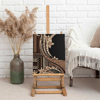 Samoa Siapo Mamanu Canvas Wall Art Plumeria Black Motifs LT7 - Polynesian Pride