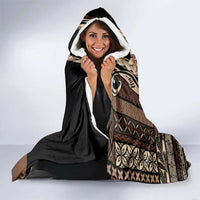 Samoa Siapo Mamanu Hooded Blanket Plumeria Black Motifs LT7 - Polynesian Pride