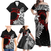 Valentine New Zealand Family Matching Off Shoulder Maxi Dress and Hawaiian Shirt Aotearoa Couple Maori Aroha Ki a Koe LT7 - Polynesian Pride