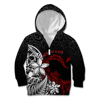 New Zealand Aotearoa Valentine Kid Hoodie Couple Maori Aroha Ki a Koe Ver.02 LT7 Zip Hoodie Black - Polynesian Pride