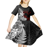 New Zealand Aotearoa Valentine Kid Short Sleeve Dress Couple Maori Aroha Ki a Koe Ver.02 LT7 - Polynesian Pride