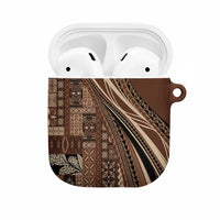 Pasifika Women's Day - Samoa Siapo Malu Tattoo Inspired AirPods Case Brown LT7 Brown - Polynesian Pride