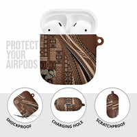 Pasifika Women's Day - Samoa Siapo Malu Tattoo Inspired AirPods Case Brown LT7 - Polynesian Pride
