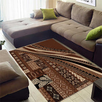 Pasifika Women's Day - Samoa Siapo Malu Tattoo Inspired Area Rug Brown
