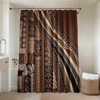 Pasifika Women's Day - Samoa Siapo Malu Tattoo Inspired Bathroom Set Brown LT7 Shower Curtain Only Brown - Polynesian Pride