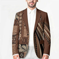 Pasifika Women's Day - Samoa Siapo Malu Tattoo Inspired Blazer Brown LT7 - Polynesian Pride