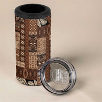 Pasifika Women's Day - Samoa Siapo Malu Tattoo Inspired 4 in 1 Can Cooler Tumbler Brown LT7 - Polynesian Pride