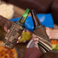 Pasifika Women's Day - Samoa Siapo Malu Tattoo Inspired 4 in 1 Can Cooler Tumbler Brown LT7 - Polynesian Pride
