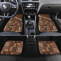 Pasifika Women's Day - Samoa Siapo Malu Tattoo Inspired Car Mats Brown LT7 Set 4pcs Brown - Polynesian Pride