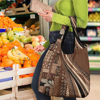 Pasifika Women's Day - Samoa Siapo Malu Tattoo Inspired Grocery Bag Brown LT7 - Polynesian Pride