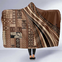 Pasifika Women's Day - Samoa Siapo Malu Tattoo Inspired Hooded Blanket Brown LT7 One Size Brown - Polynesian Pride
