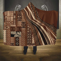 Pasifika Women's Day - Samoa Siapo Malu Tattoo Inspired Hooded Blanket Brown LT7 - Polynesian Pride
