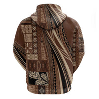 Pasifika Women's Day - Samoa Siapo Malu Tattoo Inspired Hoodie Brown LT7 - Polynesian Pride