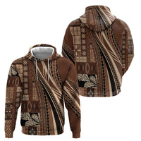 Pasifika Women's Day - Samoa Siapo Malu Tattoo Inspired Hoodie Brown LT7 - Polynesian Pride